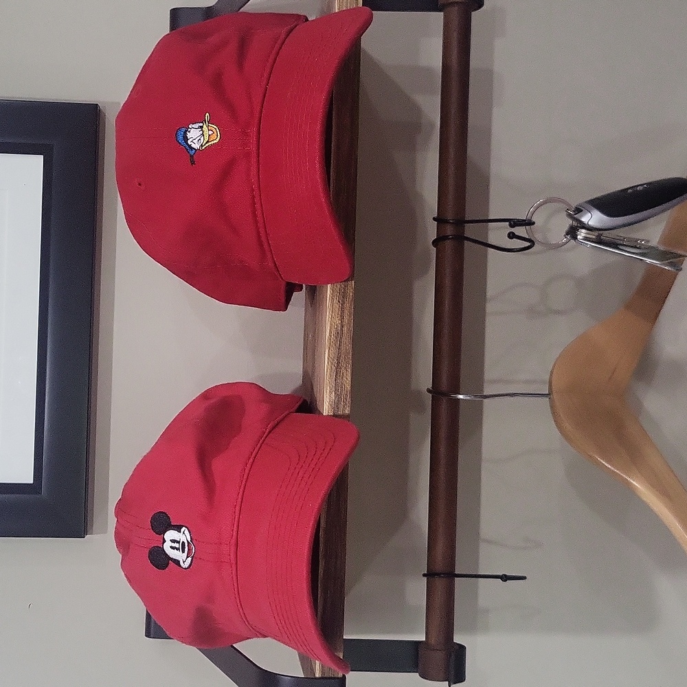 Mickey and donald embroidered red caps